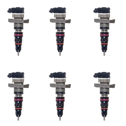 1999-2003 HEUI DIESEL FUEL INJECTOR SET OF 6 - 2593595C91, 18305602C2, BI