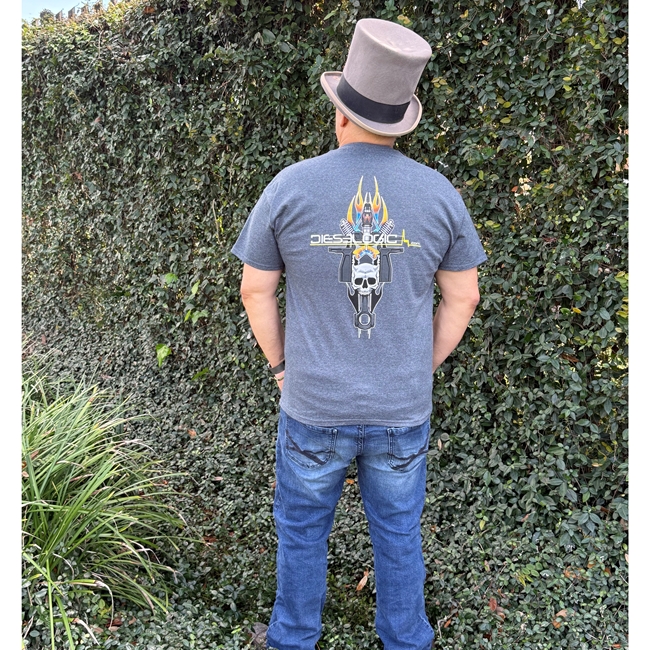Dieselogic Piston Skull Cross Section Tee Shirt | S-3XL